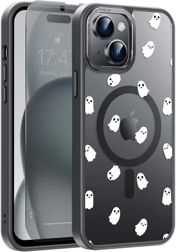 Miniatura 87 de Goodon Funda para iPhone 17 Pro con protector de pantalla de privacidad, compatible con Magsafe, a prueba de golpes, translúcida mate, bonita funda