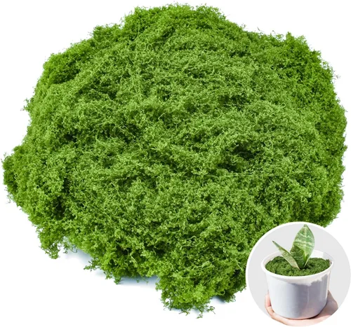 Musgo verde falso para manualidades, musgo artificial decorativo de 5.3 onzas para manualidades, centros de mesa de musgo sintético, decoración de