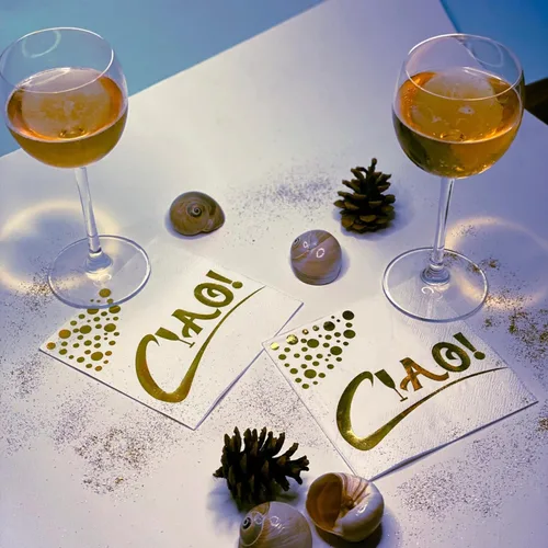 Miniatura 3 de Servilletas de cóctel blancas y doradas – Servilletas de bebidas de 3 capas de 5 x 5 pulgadas a granel – Diseño único para servilletas de postre