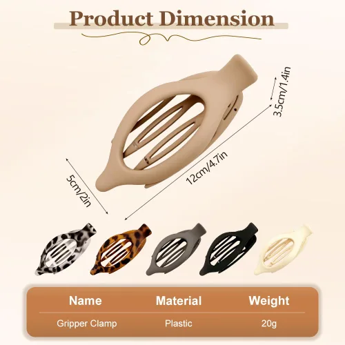 Miniatura 5 de Pinzas planas para el cabello para mujeres, pinzas de garra planas y pinzas de pico de pato para cabello grueso o delgado, accesorios de peinado
