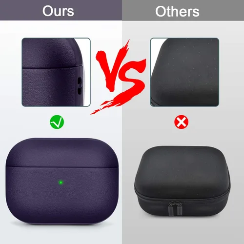 Miniatura 3 de JIELIELE Funda de actualización compatible con Airpods Pro, funda protectora de cuerpo completo de textura de cuero compatible con Airpods Pro