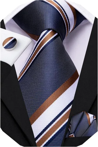Miniatura 110 de Dubulle Corbata tejida de cachemira para hombre y gemelos de pañuelo para hombre, conjunto de gemelos para boda formal y negocios