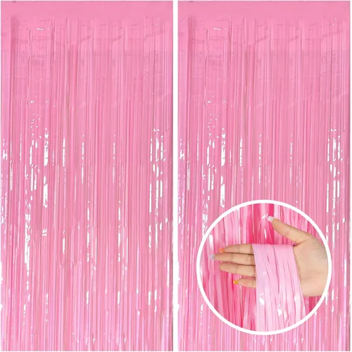 Miniatura 33 de Paquete de 2 cortinas de serpentinas negras para fiestas, telón de fondo de flecos de oropel de papel de aluminio, decoraciones para fiestas