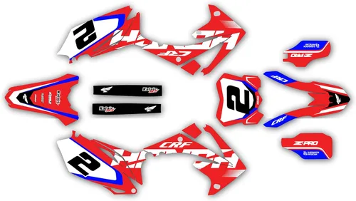 Kit de gráficos para Honda CRF250R 2010-13 y CRF450R 2009-2012 FLIGHT Series Rojo 21 Mil - Adhesivo para moto Dirt Pit Bike - Adhesivo para moto de
