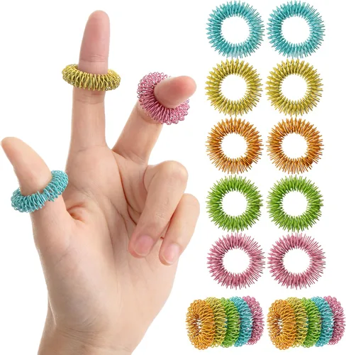 Miniatura 14 de Mr. Pen - Anillos sensoriales con puntas, paquete de 10, tonos de joya, juguetes sensoriales para aliviar el estrés, anillo para ansiedad