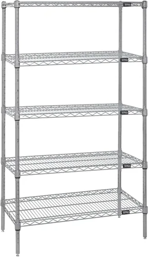 Miniatura 12 de Quantum Storage Systems WR74-1824BK Kit de inicio para estantería de alambre de 4 niveles de altura de 74 pulgadas, acabado negro, 18 pulgadas