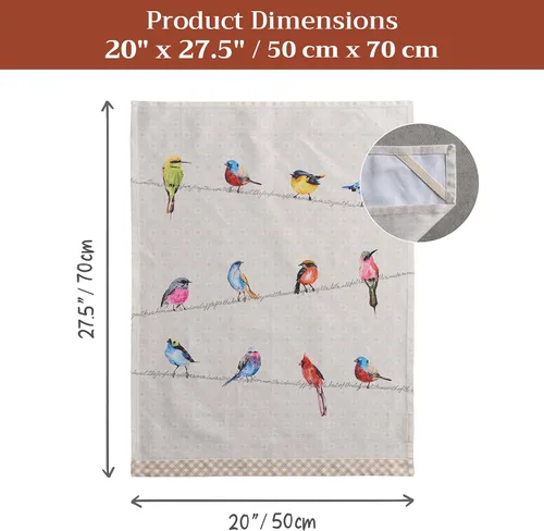 Miniatura 7 de Maison d' Hermine - Juego de 2 paños de cocina, multiusos, 100% de algodón, suave y absorbente, trapo de cocina, toalla de bar, Birdies On Wire
