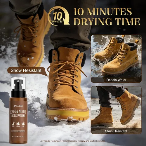 Miniatura 3 de Spray protector de ante y nobuk (5.07 onzas), protector de zapatos en aerosol, protección impermeable contra la lluvia y las manchas, spray