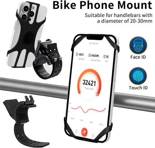 Miniatura 4 de Brazalete deportivo 3 en 1 + pulsera+soporte para teléfono de bicicleta, rotación de 360° y desmontable compatible con teléfono celular de 4.5-7