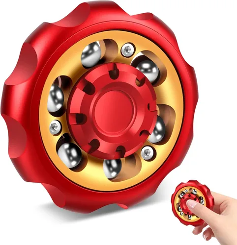 Miniatura 8 de Spinner Fidget de Metal de Precisión - Rotador de Ansiedad y Juguete Fidget Inquieto, Herramienta de Alivio del Estrés para Adultos y Niños (Gris)