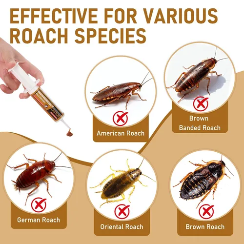 Miniatura 6 de Paquete de 6 gel grande para cucarachas, gel de cucaracha para el hogar, cocina, interior, perfecto para zonas difíciles de alcanzar, 1.06 onzas