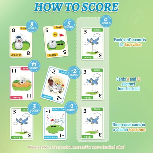 Miniatura 5 de Westant Crazy Nines - Juego de cartas de golf - Juegos de cartas divertidos para familiares, niños de 8 a 12 años y adultos, los juegos familiares