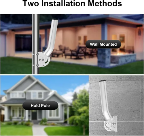 Miniatura 6 de Soporte de antena para exteriores para punto de acceso, soporte de montaje de poste en J de bloqueo de doble tornillo ajustable de 12 a 160°, Blanco