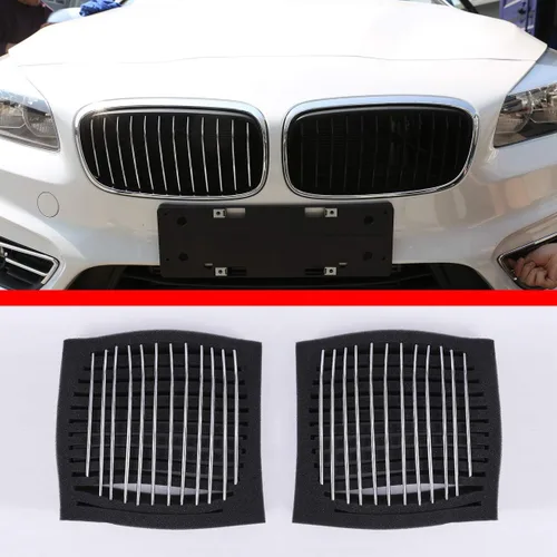 Miniatura 9 de YIWANG ABS cromo brillante plata parte delantera rejilla inserción tiras cubierta parrilla 24 piezas para BMW Serie 2 218i F45 f46 2015-2018 Estilo 1