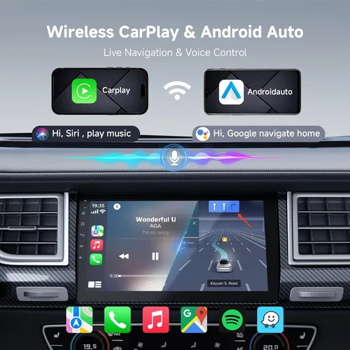 Miniatura 2 de Haudio - Estéreo de coche Android de 9 pulgadas con doble DIN (RAM4GB+ROM64GB) para Apple Carplay y Android Auto, radio de coche con cámara trasera