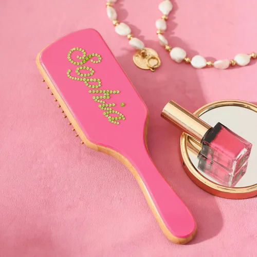 Miniatura 10 de Cepillo de pelo de paleta de bambú, grueso, cerdas de bambú, cepillo desenredante para masajear el cuero cabelludo, mujeres, blanco concha