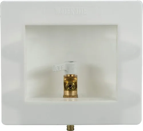 Miniatura 4 de Water-Tite 87978 Caja de salida cuadrada para máquina de hielo, válvula de pararrayos de martillo de latón de un cuarto de vuelta, conexión de sudor