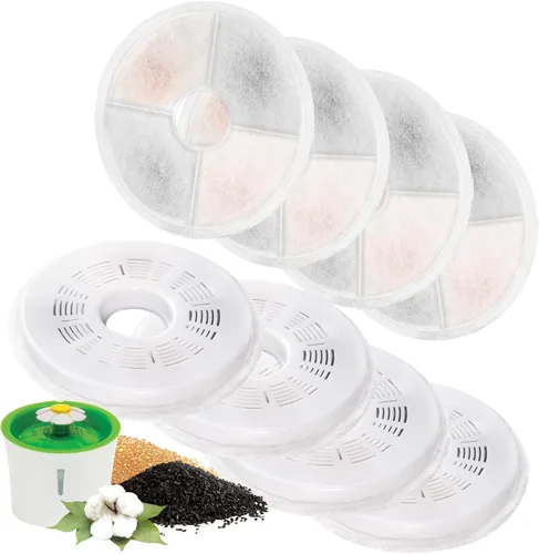 Miniatura 10 de Paquete de 6 filtros de repuesto para fuente de agua para gatos, para dispensador de agua de flores de 3 L, filtro automático para fuente