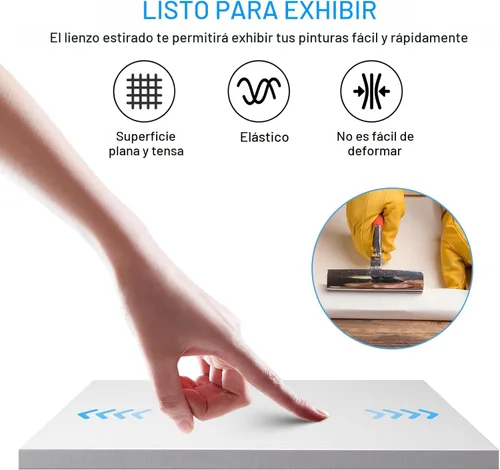 Miniatura 4 de Gotideal Lienzo para pintura, paquete de 14 unidades, lienzo de pintura estirado, lienzos de pintura en blanco para acrílico, óleo, suministros