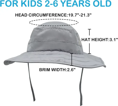 Miniatura 87 de Connectyle Sombrero de sol para niños y niñas, sombrero de pescador de ala ancha UPF 50+, sombrero de protección solar, sombrero transpirable