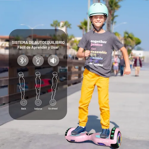 Miniatura 5 de SIMATE Hoverboard - Aeropatineta Bluetooth todo terreno con luces LED y control de aplicación, regalos para niños, adultos, niñas, niños, para todas