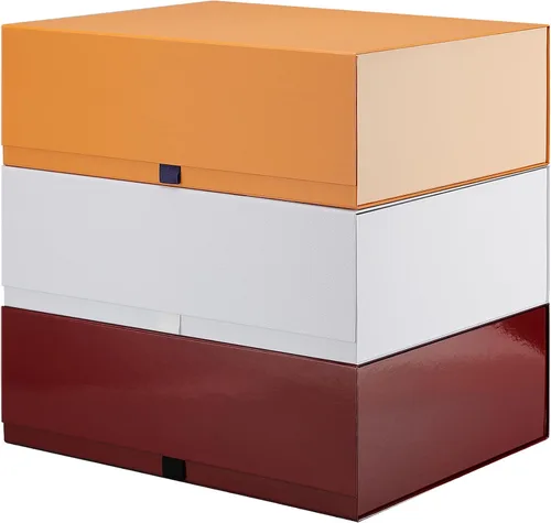 Rsgift Paquete de 3 cajas de regalo de 18 x 15 x 6.1 pulgadas, cajas de regalo de colores surtidos con tapas, cajas plegables para propuestas de