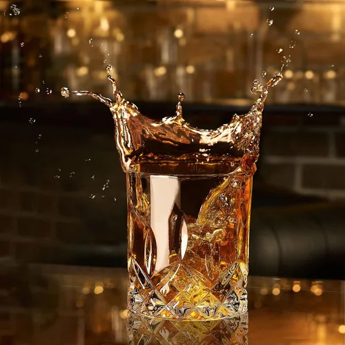 Miniatura 5 de OPAYLY Juego de 4 vasos de whisky, vasos de rocas, vasos de 10 onzas antiguos para beber whisky escocés, bourbon, cóctel, coñac, vodka, ginebra