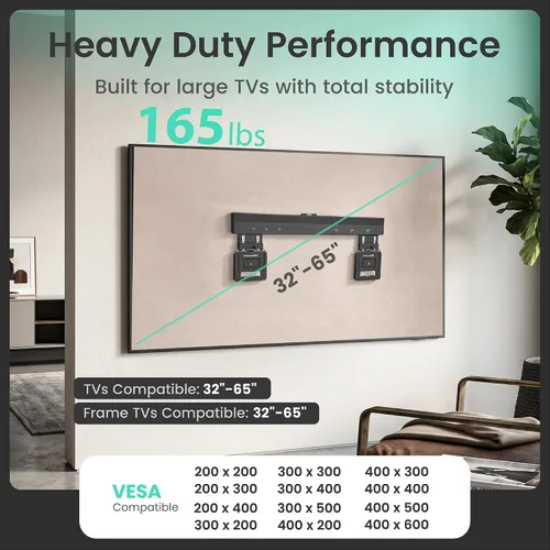 Miniatura 2 de ynVISION.DESIGN - Soporte de pared para TV ultra delgado para la mayoría de televisores de 32 a 65 pulgadas, compatible con televisores de marco