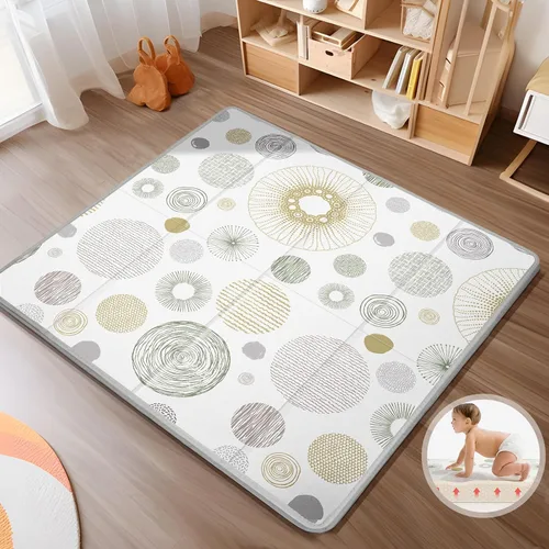 Miniatura 8 de Alfombra de Juego Plegable para Bebé, PIGLOG Alfombras Impermeables para Bebés y Niños Pequeños, Alfombra de Espuma Segura para Tiempo de Barriga