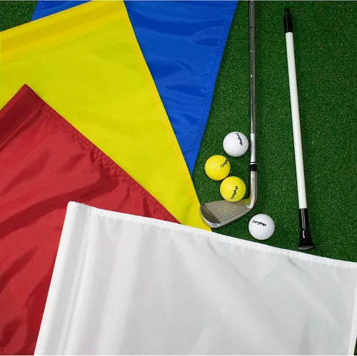 Miniatura 5 de KINGTOP Banderas de golf estándar con tubo insertado, todas 20 pulgadas de largo x 14 pulgadas de alto, bandera verde de práctica para patio, campo