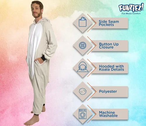 Miniatura 23 de Funziez! - Disfraz de Halloween para adultos, disfraz de animales y criaturas marinas, mameluco afelpado para cosplay, para mujeres y hombres