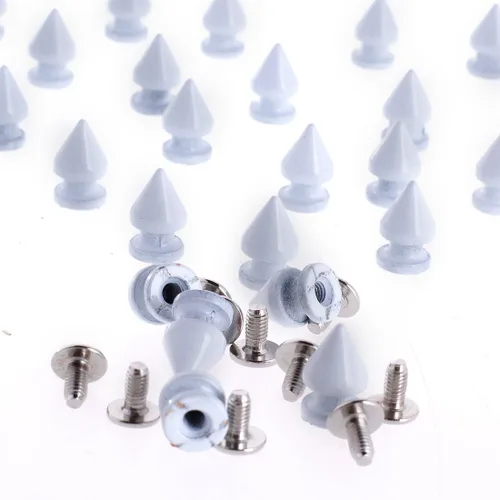 Miniatura 11 de RUBYCA 100 juegos de clavos y tachuelas de metal para árbol de 0.472 in con parte trasera metálica para bricolaje punk, cuero artesanal azul