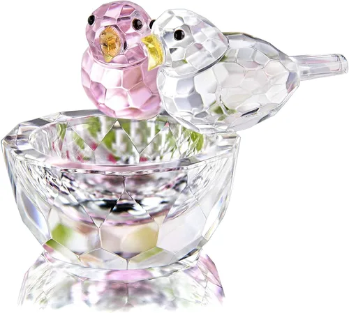 Miniatura 16 de HDCRYSTALGIFTS Juego de 2 figuras coleccionables de ángel guardián de cristal, adornos de ángel de cristal de 2.5 pulgadas para Navidad, Acción