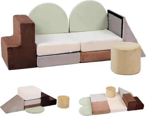 Miniatura 10 de BanaSuper Bloques de espuma de escalada para niños, juego modular de 7 piezas para niños pequeños, bloques de espuma de juego suave, juguetes