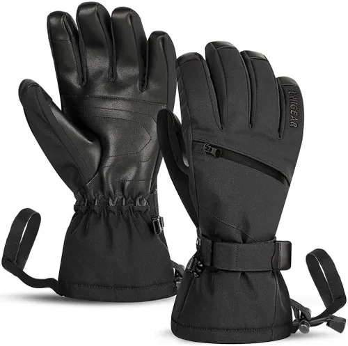 Guantes de esquí Unigear impermeables para pantalla táctil, guantes de snowboard, para clima frío, para hombres y mujeres.