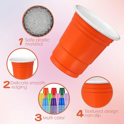 Miniatura 3 de Eaasty Paquete de 1000 vasos de chupito de plástico de 2 onzas/2.0 fl oz, desechables, a granel, surtido de vasos de fiesta para niños, cumpleaños