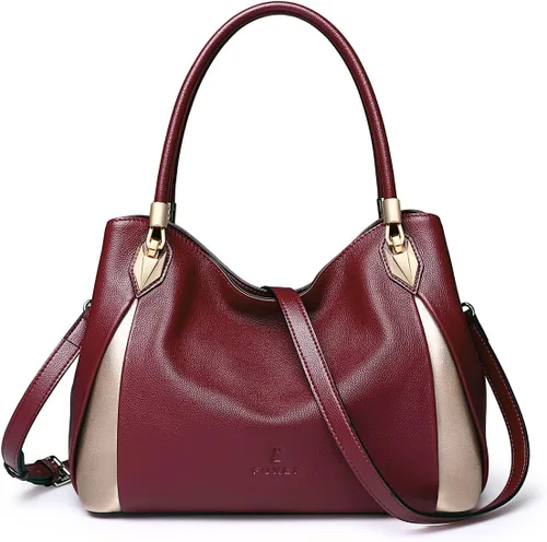 Miniatura 6 de Bolso de mano de cuero genuino para mujer, bolso de hombro con asa superior