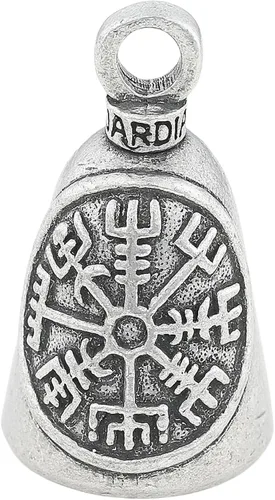 Guardian Bell Sentiment Bell con llavero y bolsa de terciopelo negro | Campana de motocicleta | Peltre sin plomo | Fabricado en Estados Unidos