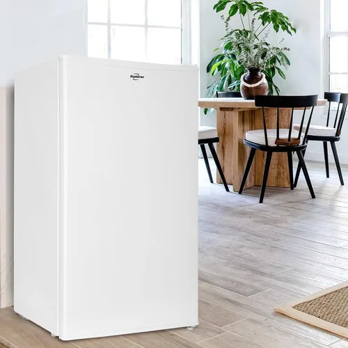 Miniatura 2 de Koolatron Refrigerador compacto con congelador, 3.2 pies cúbicos (91L), blanco, diseño de respaldo plano que ahorra espacio, puerta reversible