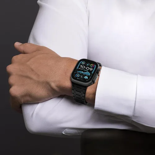Miniatura 8 de CHANCHY Correa de acero inoxidable compatible con Apple Watch Ultra 3/2/1 de 1.732 pulgadas, Series 11/10 de 1.812 pulgadas, 9/8/7 1.772 pulgadas