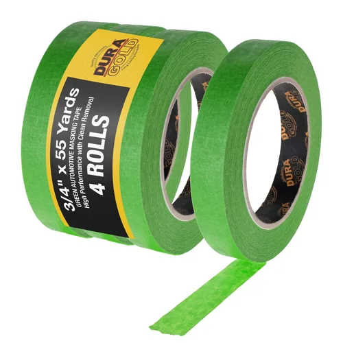 Miniatura 10 de Dura-Gold Cinta adhesiva verde automotriz de 1 pulgada (0.945 in x 55 yardas), 3 rollos – Premium alto rendimiento, resistente al calor – Pintura