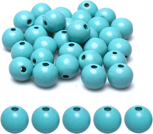 Miniatura 43 de 1000 cuentas de madera negras de 0.236 pulgadas a granel, cuentas espaciadoras sueltas de madera para manualidades hechas a mano, agujero de 0.079