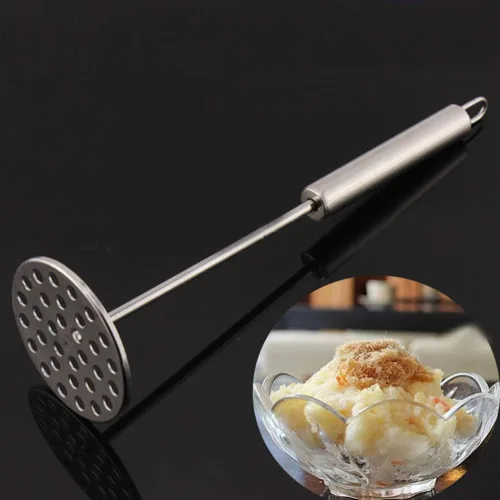 Miniatura 5 de YARNOW Trituradora manual de patatas de acero inoxidable para frijoles, frutas, verduras, ñames, calabaza, suministros de herramientas de alimentos
