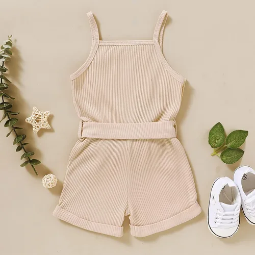 Miniatura 3 de Ropa de niña para bebé, ropa sin mangas, lindo halter mameluco de una sola pieza, conjunto de ropa de verano 1-5T