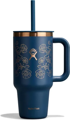 Miniatura 57 de Hydro Flask Vaso de Viaje con Asa, Tapa y Pajita - Acero Inoxidable Aislado en 24 Oz Aloe