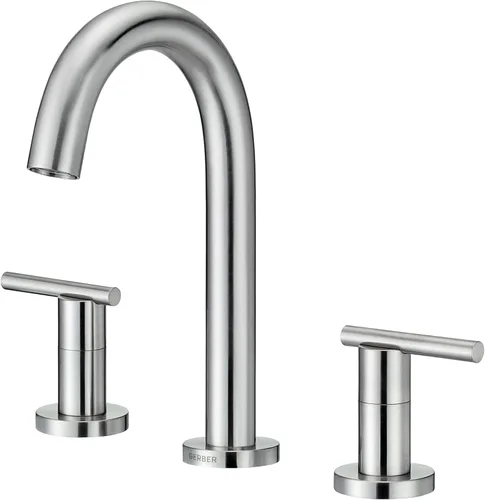 Gerber Plumbing Parma - Grifo de lavabo de dos manijas, acabado cepillado, 1.2 GPM cepillado níquel