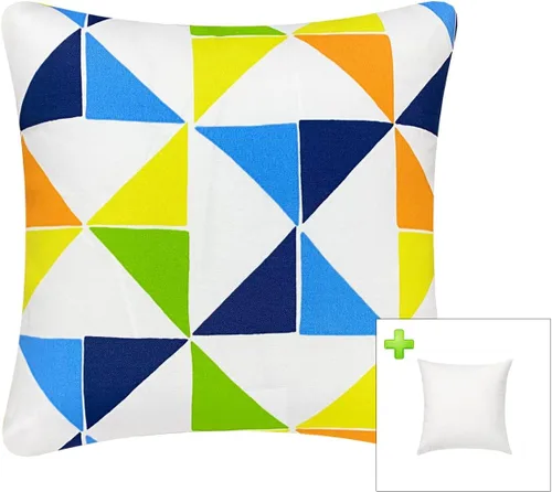 Miniatura 27 de Paquete de 2 cojines decorativos impermeables para exteriores con insertos para muebles de patio, cojines cuadrados de 18 x 18 pulgadas, resistentes