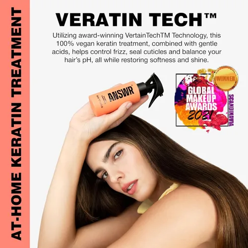 Miniatura 3 de ANSWR At Home - Tratamiento capilar de queratina brasileña para todo tipo de cabello, queratina para alisar el pelo, elimina el encrespamiento