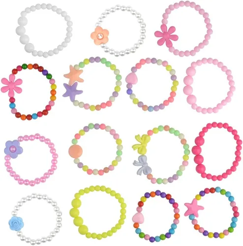 Miniatura 6 de obmwang Juego de 30 pulseras y collar de princesa, disfraz de adolescente, joyería de juego para mujeres, disfraces de disfraces, recuerdos de fiesta