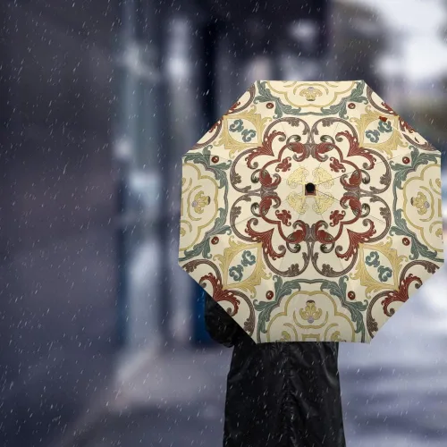 Miniatura 3 de DHDM Automatic Beach Umbrella Outdoor Adults Printed Rain Umbrella for Men Parasol